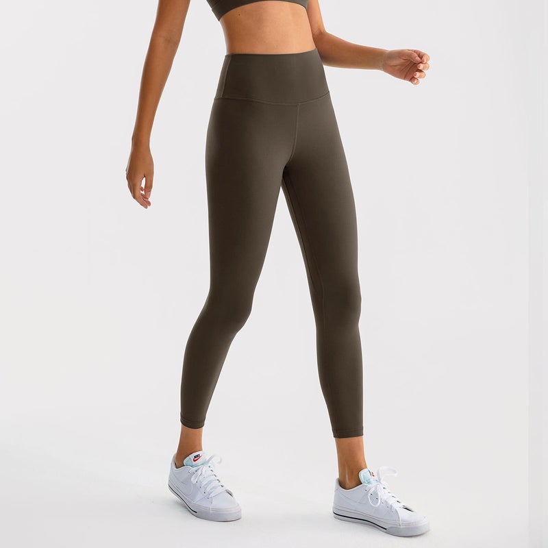 Ruan Pulse Brushed Yoga Pants Women'S Peach Hip Lifting Fitness Pants Quick-Drying High Waist Nude Sports Tights - Image 1